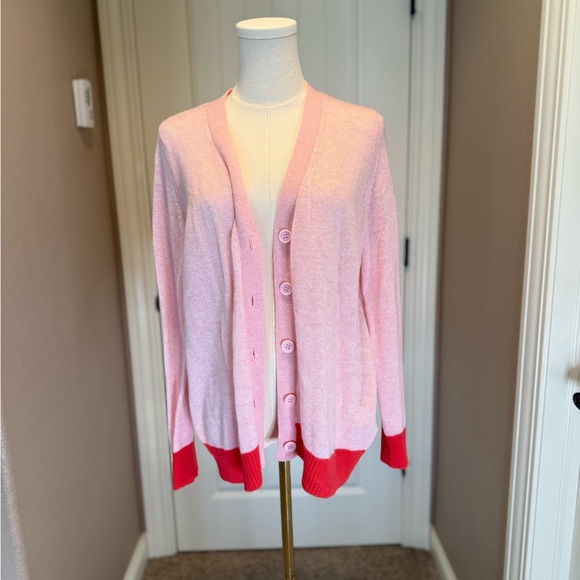 Jumper 1234 Sweaters - Chic Cashmere Pink and Red Women's Cardigan